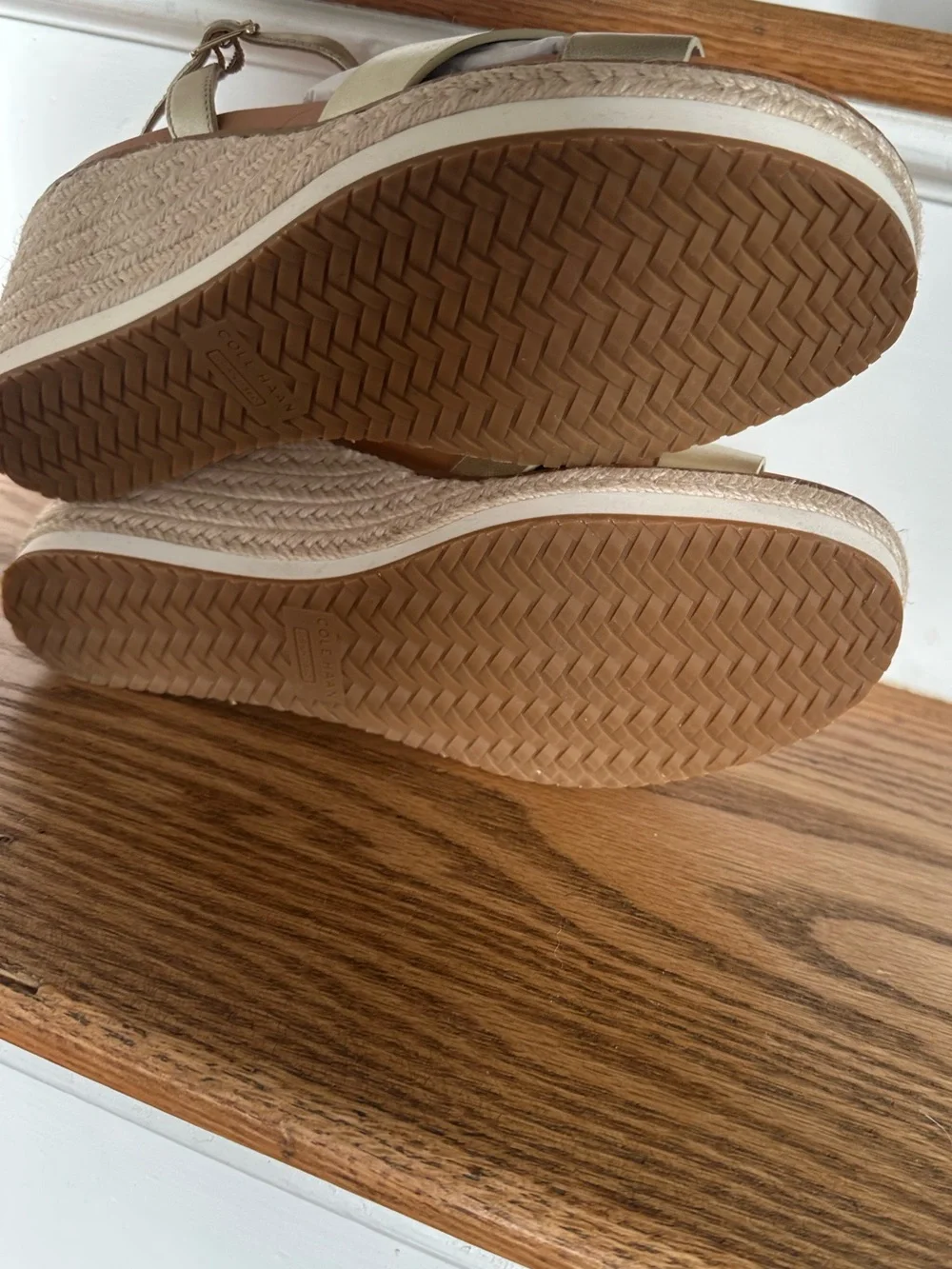Cole Haan Soft Gold Silvee Wedge Espadrille Sandal coastal grandma wedding guest